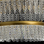 Люстра двухъярусная с золотого цвета и прозрачными подвесками Pettico варинант исполнения - 6 | Loft Concept в Перми