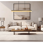 Подвесной светильник линейный из натурального камня Perfection of Geometry варинант исполнения - 8 | Loft Concept в Перми