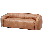 Трехместный диван с кожаной обивкой коричневый Coste Leather Sofa варинант исполнения - 2 | Loft Concept в Перми