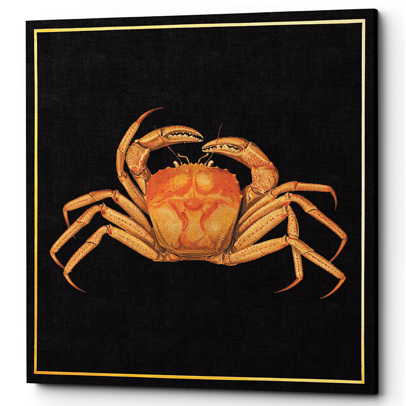 Постер Running Crab Poster Черный Оранжевый в Перми | Loft Concept 