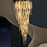 Люстра многоярусная с каркасом из металла и прозрачными подвесками FAIRYTREE Light варинант исполнения - 2 | Loft Concept в Перми