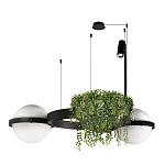 Подвесной светильник с 2-мя шарообразными плафонами и цилиндрическим спотом Light of Еyes варинант исполнения - 4 | Loft Concept в Перми