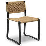 Дизайнерский стул с каркасом из металла с плетеными сиденьем и спинкой GREEN POINT Chair варинант исполнения - 1 | Loft Concept в Перми