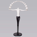 Торшер черно-белая статуэтка Девушка Girl Carries Light Balls варинант исполнения - 4 | Loft Concept в Перми
