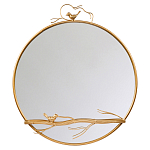 Зеркало настенное в раме золотого цвета с декором птица на ветке Mirror Portal варинант исполнения - 1 | Loft Concept в Перми