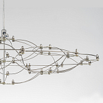 Люстра подвесная с тонкой металлической конструкцией цвета хром Quasar варинант исполнения - 3 | Loft Concept в Перми