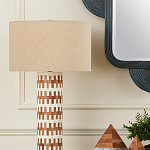 Настольная лампа с узором вдоль колоннообразного основания Brick Surface варинант исполнения - 4 | Loft Concept в Перми