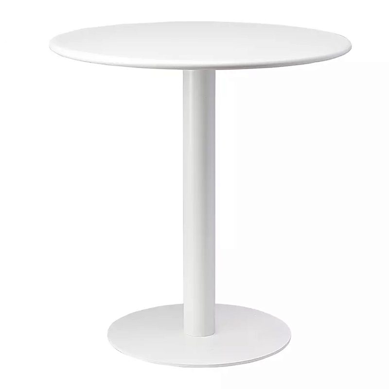 Обеденный стол белый с круглой столешницей White Laconic Table Белый в Перми | Loft Concept 