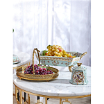 Блюдо прямоугольное из голубого фарфора с ручками и рисунком птиц и цветов Blue Garden варинант исполнения - 5 | Loft Concept в Перми