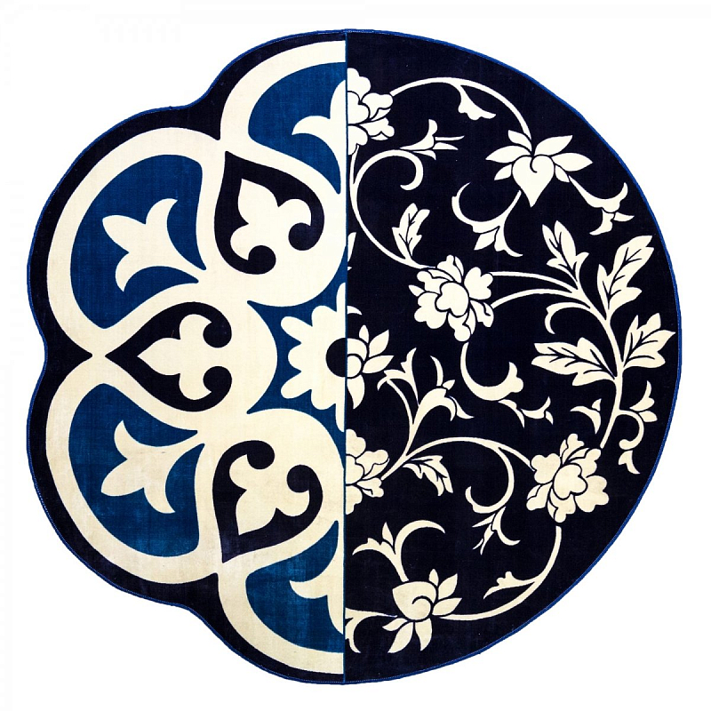 Ковер Seletti Hybrid Andria Синий Белый в Перми | Loft Concept 