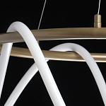 Люстра подвесная круглая золотого цвета с белыми изогнутыми световыми линиями Luke Lampco Tracer Lamp варинант исполнения - 10 | Loft Concept в Перми