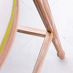 Барный стул золотистый из натурального бука с изображением птиц и цветов Blooming Birds варинант исполнения - 3 | Loft Concept в Перми