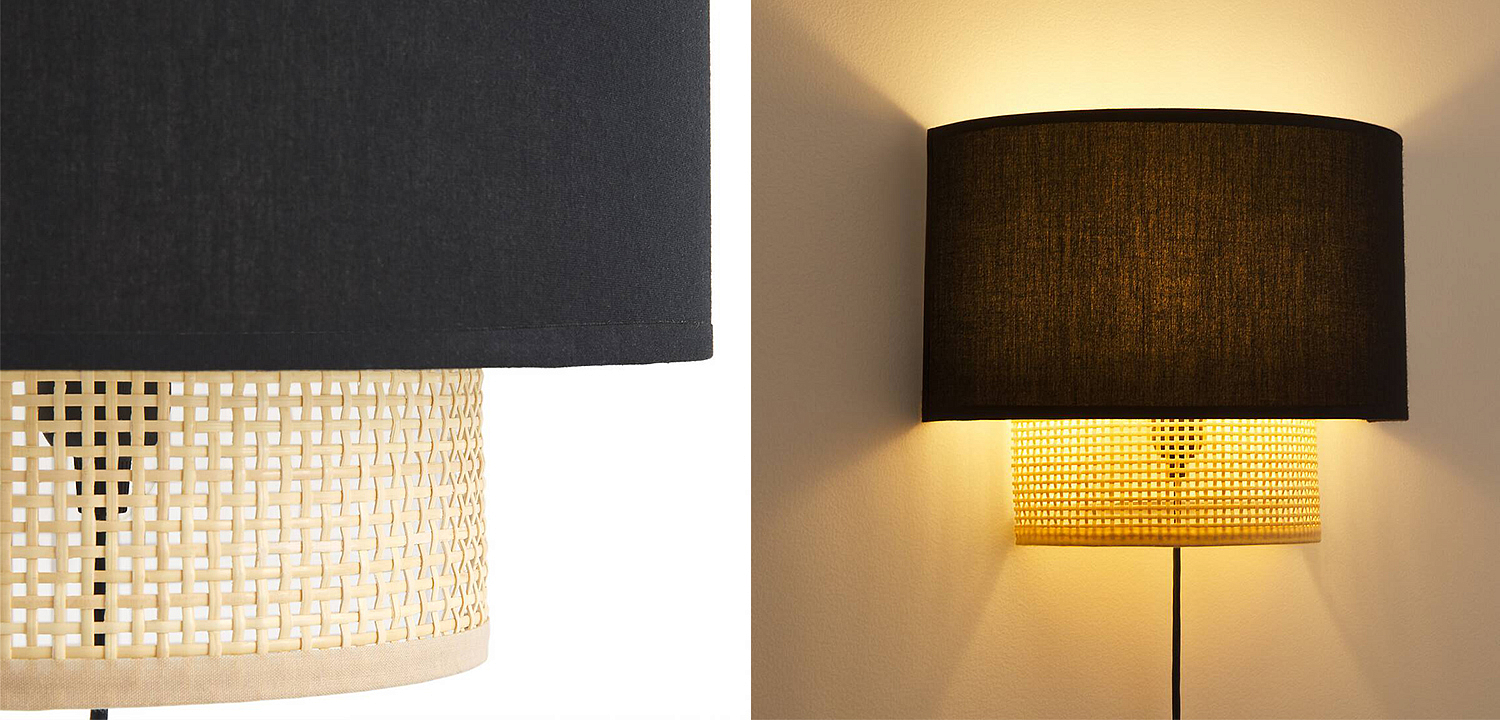 Бра Ottar Wicker Black lampshade Бра Ottar Wicker Black lampshade - Loft-Concept в Перми