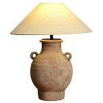 Настольная лампа керамическая с ручками и тканевым абажуром Eastern Tale варинант исполнения - 2 | Loft Concept в Перми