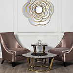 Стол журнальный коричневый на золотом основании Symphony of the Earth варинант исполнения - 2 | Loft Concept в Перми