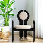 Стул черный из дерева с круглой спинкой Chair in Neoclassical Style варинант исполнения - 2 | Loft Concept в Перми