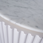 Тумба под телевизор белая овальная с мраморной столешницей Thoroughbass варинант исполнения - 3 | Loft Concept в Перми