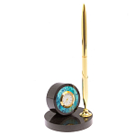 Часы настольные с ручкой из натурального камня Stone Clock варинант исполнения - 2 | Loft Concept в Перми