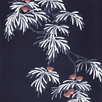 Обои ручная роспись Silk Tree Special Colourway on Empire Blue dyed silk варинант исполнения - 1 | Loft Concept в Перми