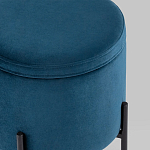 Синий пуф на черных ножках SANJAY варинант исполнения - 4 | Loft Concept в Перми