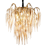 Люстра со стеклянными подвесками янтарного цвета Ambre Glass Chandelier 70 варинант исполнения - 1 | Loft Concept в Перми