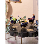 Чаша темно-синего цвета из фарфора с разноцветной птичкой Eden Garden porcelain and bronze варинант исполнения - 7 | Loft Concept в Перми