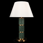 Настольная лампа на основании из зеленого мрамора с белым абажуром Noelia Green варинант исполнения - 2 | Loft Concept в Перми