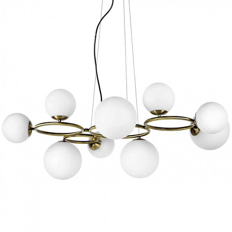 Люстра Bubbles on 4 Rings Chandelier Белый Латунь в Перми | Loft Concept 