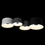 Потолочный светильник с 4-мя цилиндрическими абажурами белого серого и черного цвета Urban Dome варинант исполнения - 2 | Loft Concept в Перми