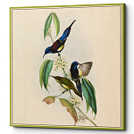 Постер на холсте с изображением птиц и цветов Blooming Birds Poster варинант исполнения - 4 | Loft Concept в Перми