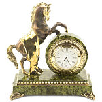 Часы настольные бронзовые с декором в виде коня Horse Stone Clock варинант исполнения - 3 | Loft Concept в Перми