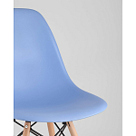 Пластиковый стул на ножках из массива бука Eames Blue варинант исполнения - 2 | Loft Concept в Перми