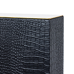 Настольная лампа с черным основанием из текстурированной кожи и белым абажуром Noir Allure  варинант исполнения - 3 | Loft Concept в Перми