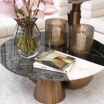 Дизайнерский журнальный стол с круглой столешницей на 3-х геометрических ножках Lehumod варинант исполнения - 2 | Loft Concept в Перми