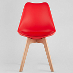 Стул с основой из пластика и мягким сиденьем Arvika Red варинант исполнения - 2 | Loft Concept в Перми