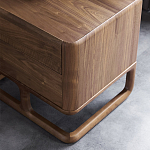 Прикроватный деревянный столик с 2-мя ящиками Moon Walnut Furniture варинант исполнения - 5 | Loft Concept в Перми