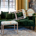 Банкетка из массива бука светло-зеленая с растительным орнаментом Raffael Angel Floral Banquette варинант исполнения - 4 | Loft Concept в Перми