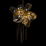 Люстра подвесная со стеклянными плафонами из дымчатого и золотистого с шестью вертикальными подвесками Gilded Mirage  варинант исполнения - 4 | Loft Concept в Перми