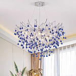 Люстра с синими стеклянными подвесками в форме капель FAIRYTREE Light варинант исполнения - 2 | Loft Concept в Перми
