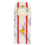 Часы погон МВД подарочные настольные из натурального камня Мрамор Military Clock варинант исполнения - 4 | Loft Concept в Перми