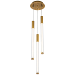 Подвесной светильник с 3-мя плафонами Cateline Brass Trio Tube Hanging Lamp варинант исполнения - 2 | Loft Concept в Перми