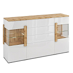 Комод с белым глянцевым фасадом с 2-мя дверцами и ящиками Grace of Furniture  варинант исполнения - 1 | Loft Concept в Перми