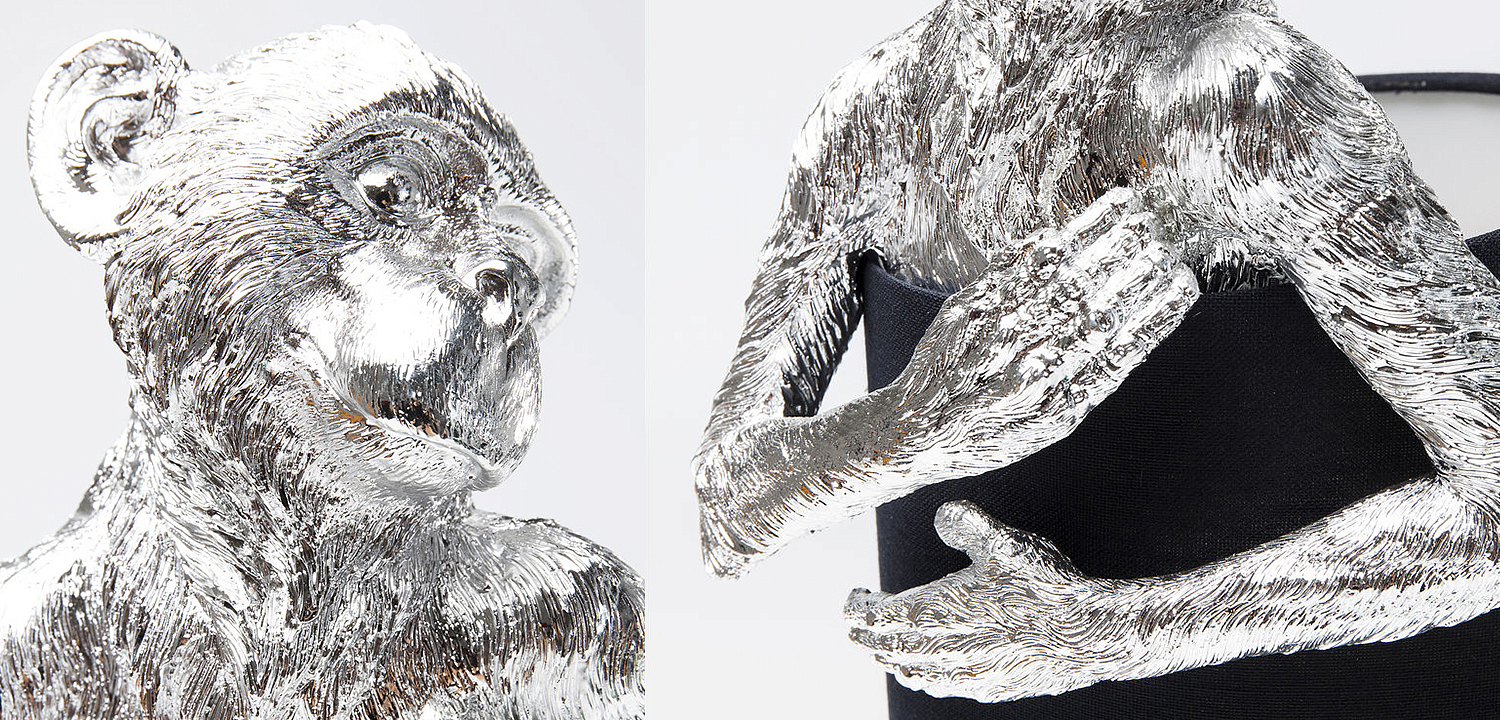 Настольная лампа Silver Monkey Hugging Lampshade Настольная лампа Silver Monkey Hugging Lampshade - Loft-Concept в Перми