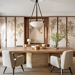 Обои с вышивкой ручной работы Deco Wisteria ﻿Midas colourway on Liso Pearl wool sateen варинант исполнения - 1 | Loft Concept в Перми