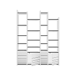 Стеллаж прямой ассиметричный с полками и 4-мя дверцами ARYA BOOKCASE WHITE варинант исполнения - 1 | Loft Concept в Перми