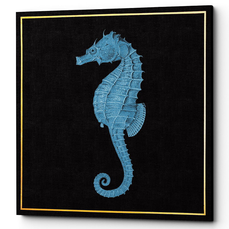 Постер Blue Sea Horse Poster Черный Морская синь Постер Blue Sea Horse Poster Черный Морская синь в Перми | Loft Concept