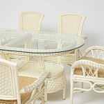 Комплект обеденный из ротанга Eloise grand white варинант исполнения - 2 | Loft Concept в Перми