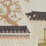 Обои ручная роспись The Art of Learning and Steps for the Flowers by Teo Yang Original colourway on Icefield India tea paper варинант исполнения - 2 | Loft Concept в Перми