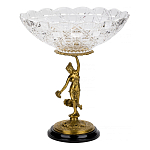 Чаша стеклянная прозрачная на бронзовой подставке с фигуркой девушки Eden Garden варинант исполнения - 1 | Loft Concept в Перми
