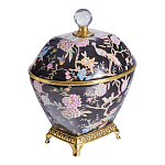 Шкатулка черного цвета с цветочной росписью Eden Garden варинант исполнения - 4 | Loft Concept в Перми